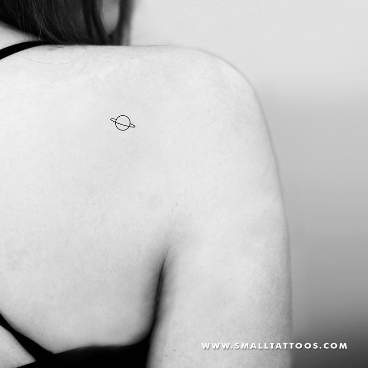 Minimalist Saturn Temporary Tattoo (Set of 3) – Small Tattoos